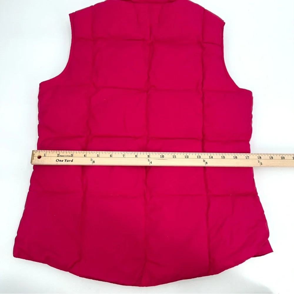 LANDS END Puffer Vest Womens XS Pink Goosedown Snap Front Nylon Gorpcore SPOTS